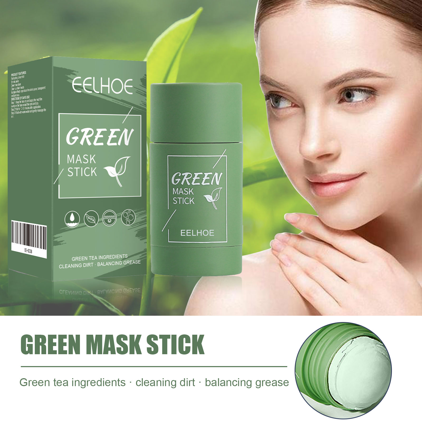 Green Tea Cleansing Clay Mask - Masker Padat Teh Hijau - Pembersih