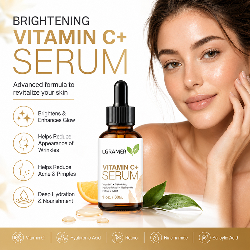 Hyaluronic Acid Facial Serum - Serum Wajah Vitamin C+ Dengan Asam