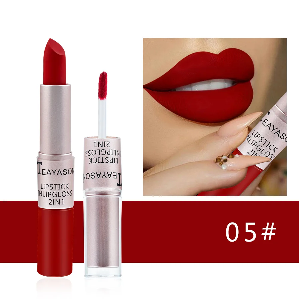 Matte Velvet Lip Tint Long Lasting - 1 buah lipstik merah muda Lip