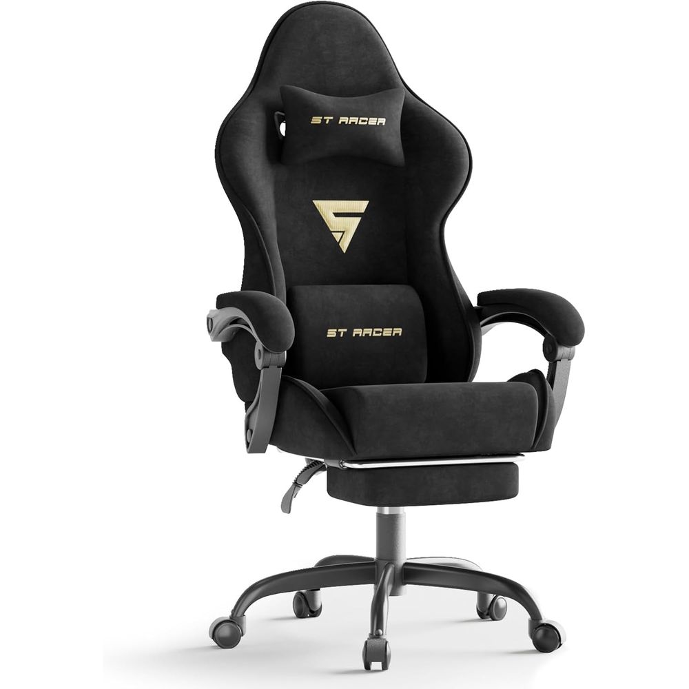 Massage - Kursi Gaming Ergonomis Berbahan Beludru dengan