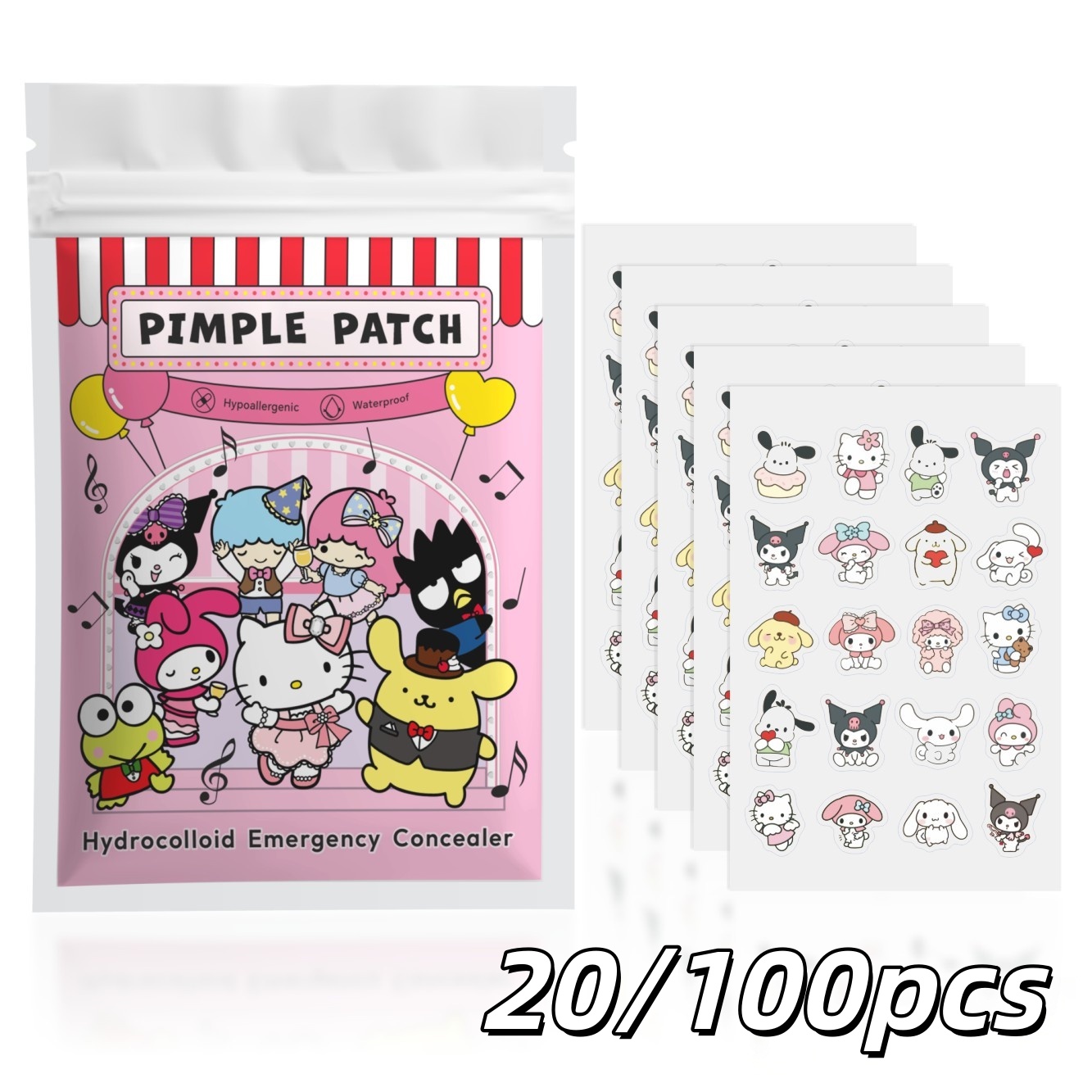 Hydrocolloid Pimple Patch - 20/100 Buah Set Tambalan Jerawat Hidrokoloid