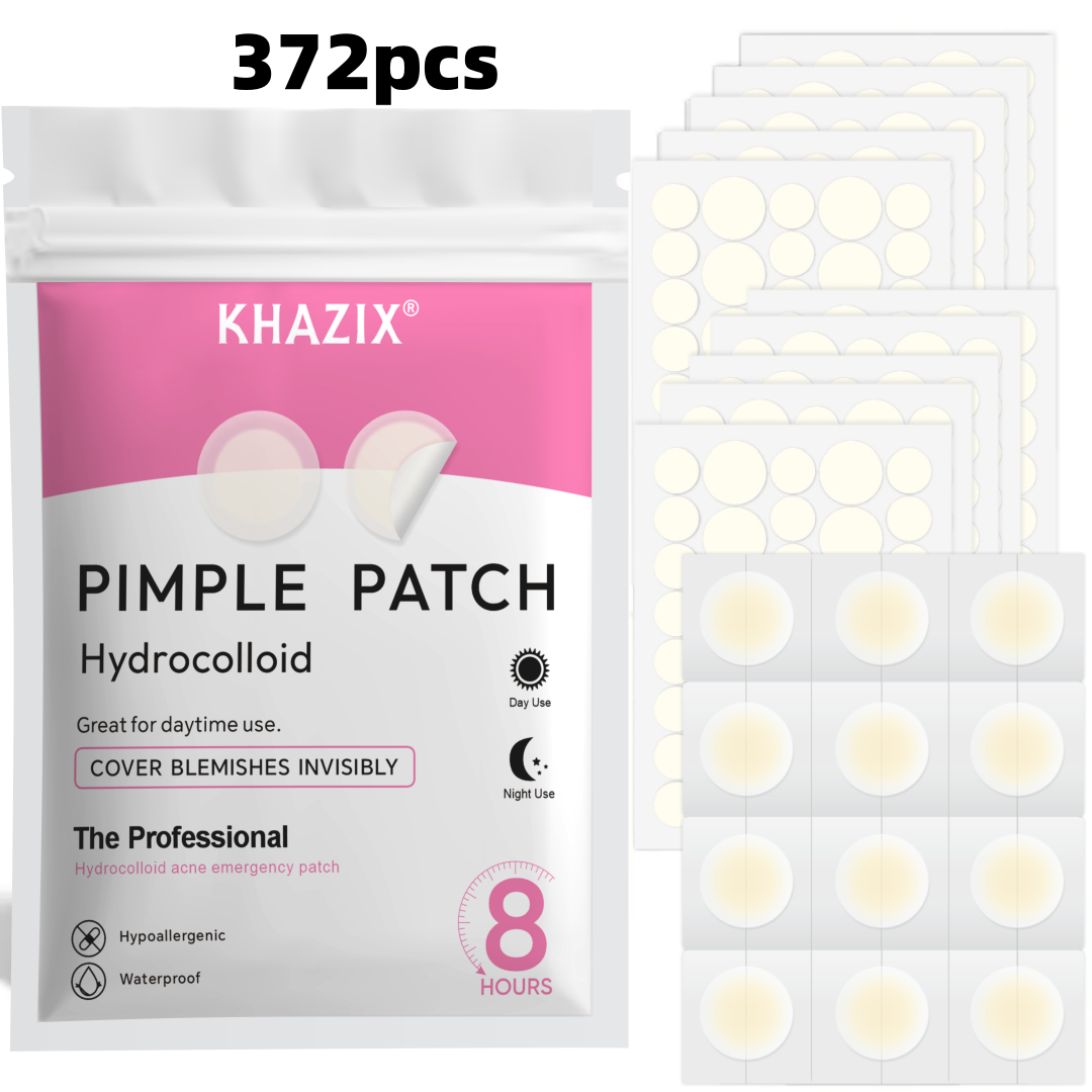 Hydrocolloid Pimple Patch - 372PCS Plester Jerawat Hidrokoloid, Stiker Hidrokoloid
