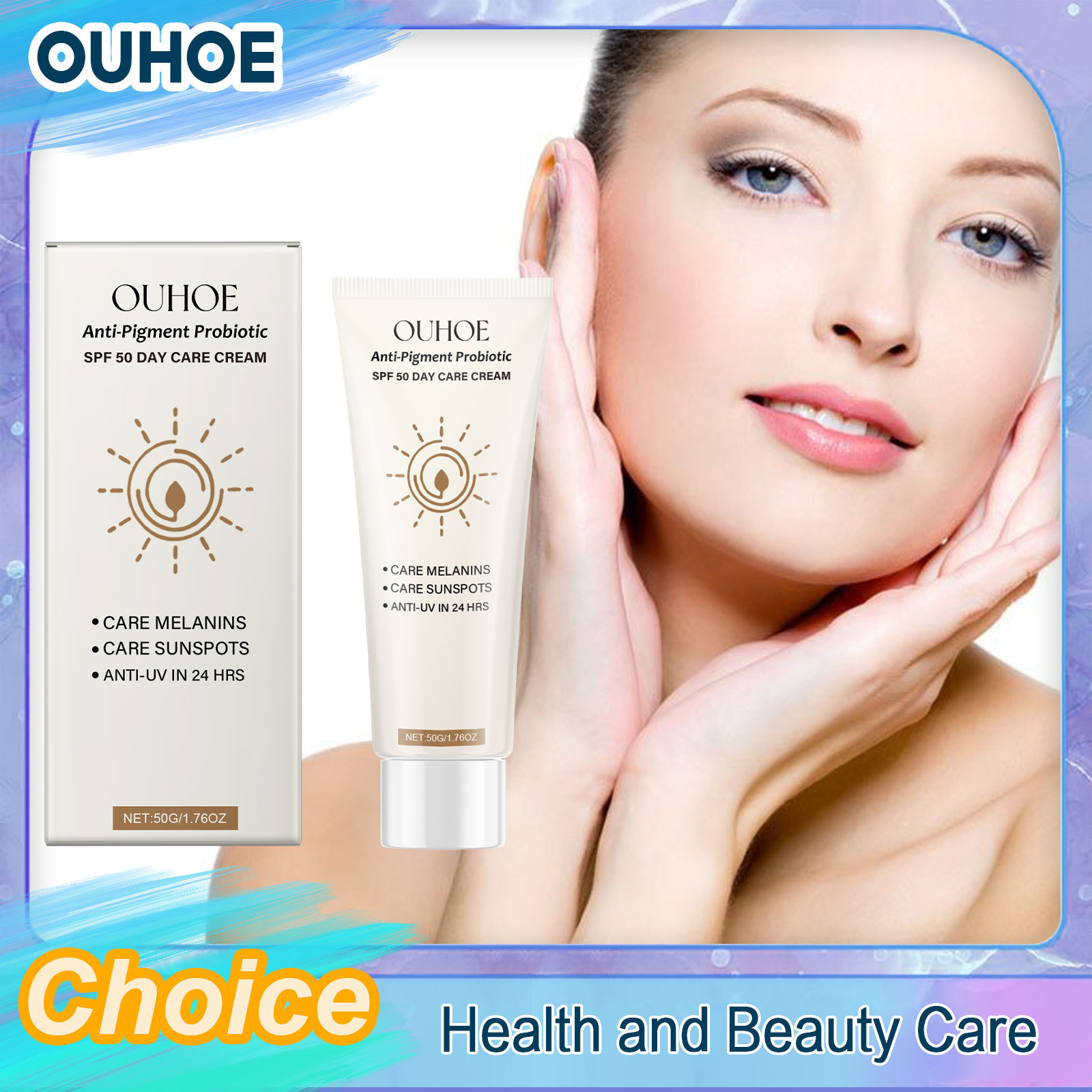 Spf 50 Waterproof Sunscreen - SPF50 Tabir Surya Pelindung Ultraviolet Mengurangi
