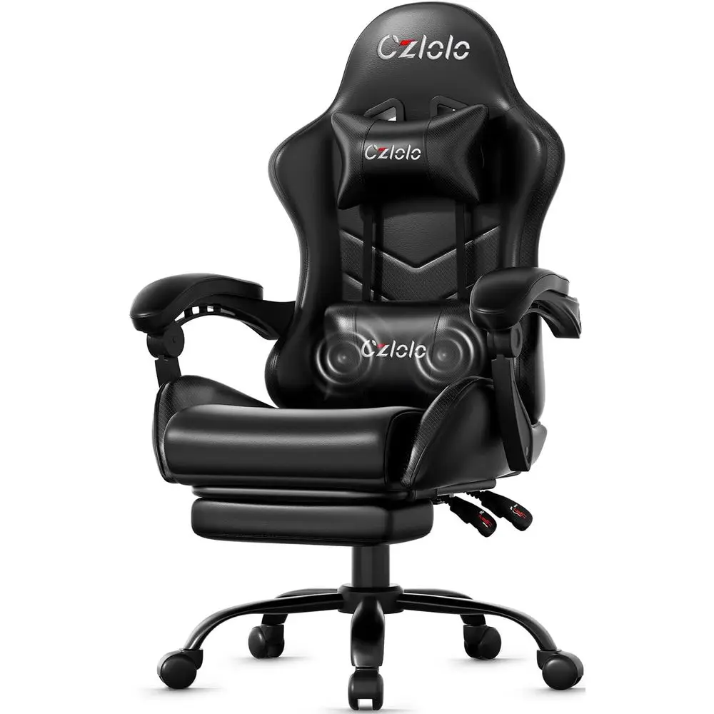 Massage - Kursi Gaming Ergonomis dengan Sandaran Kaki,