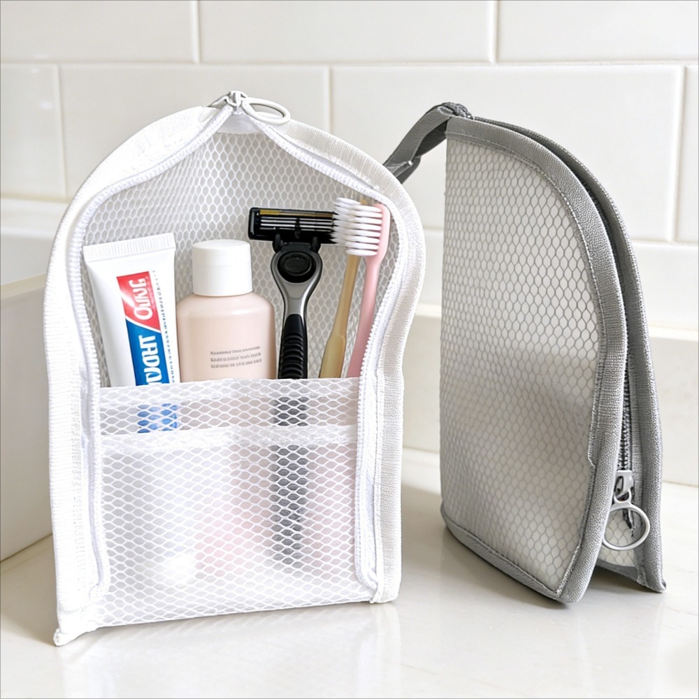 Makeup - Tas Perlengkapan Mandi Berbahan Mesh, Bernapas,