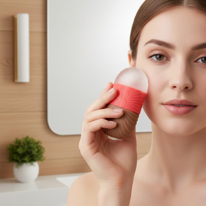 Face Ice Roller Puffiness - Cetakan Es Silikon 1 Buah Pola