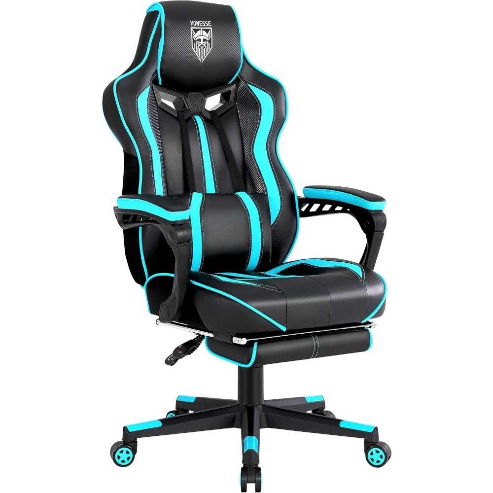 Massage - Kursi Gaming Ergonomis dengan Sandaran Kaki,
