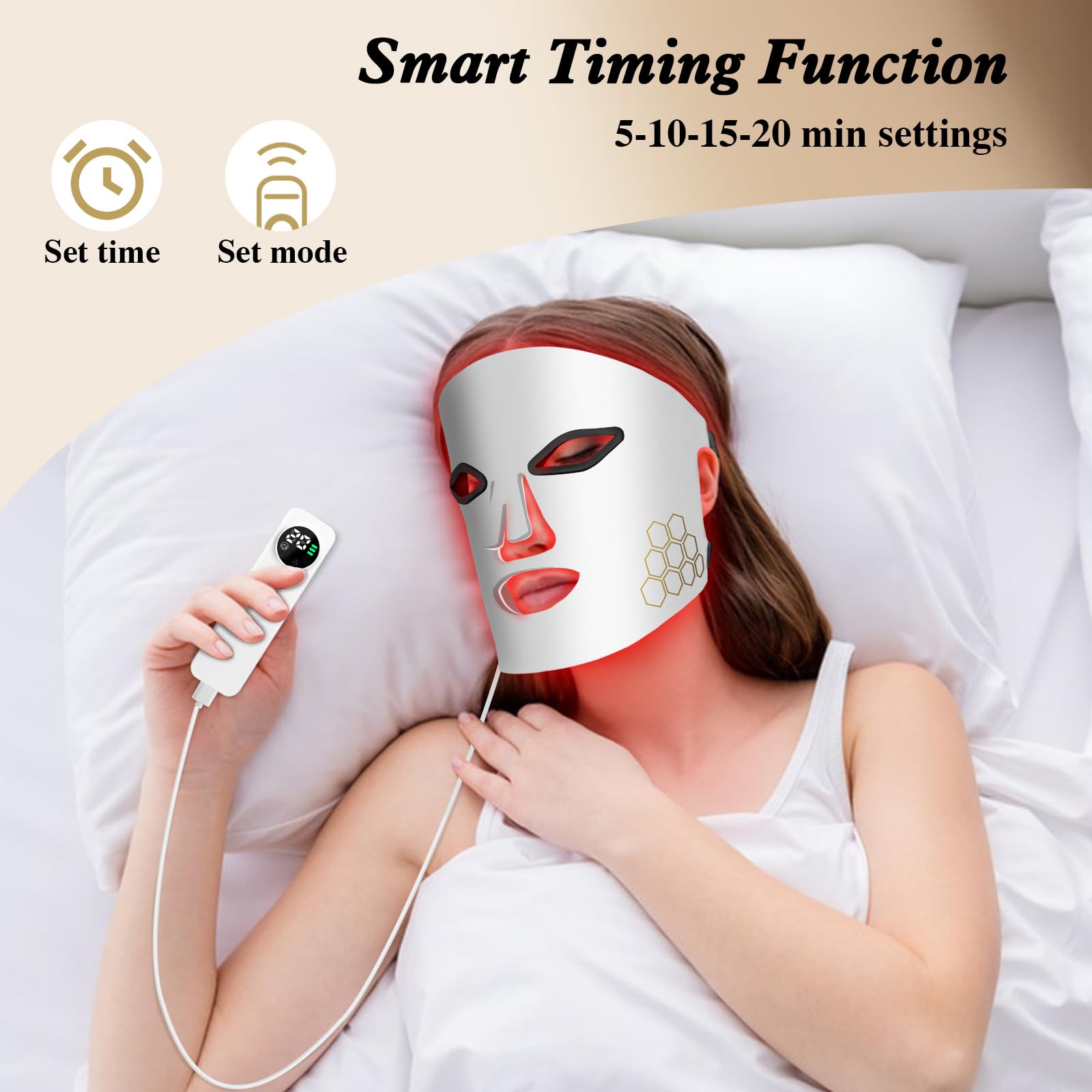 Halo Wajah Masker Wajah LED Te - Led Light Therapy Face Mask ulasan dan harga