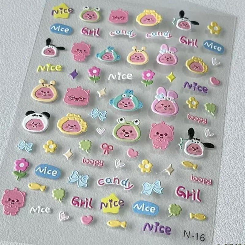 Stiker timbul 3D berbentuk loo - Nail Art ulasan dan harga