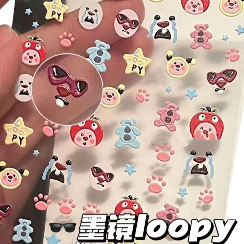 Stiker timbul 3D berbentuk loo - Nail Art ulasan dan harga
