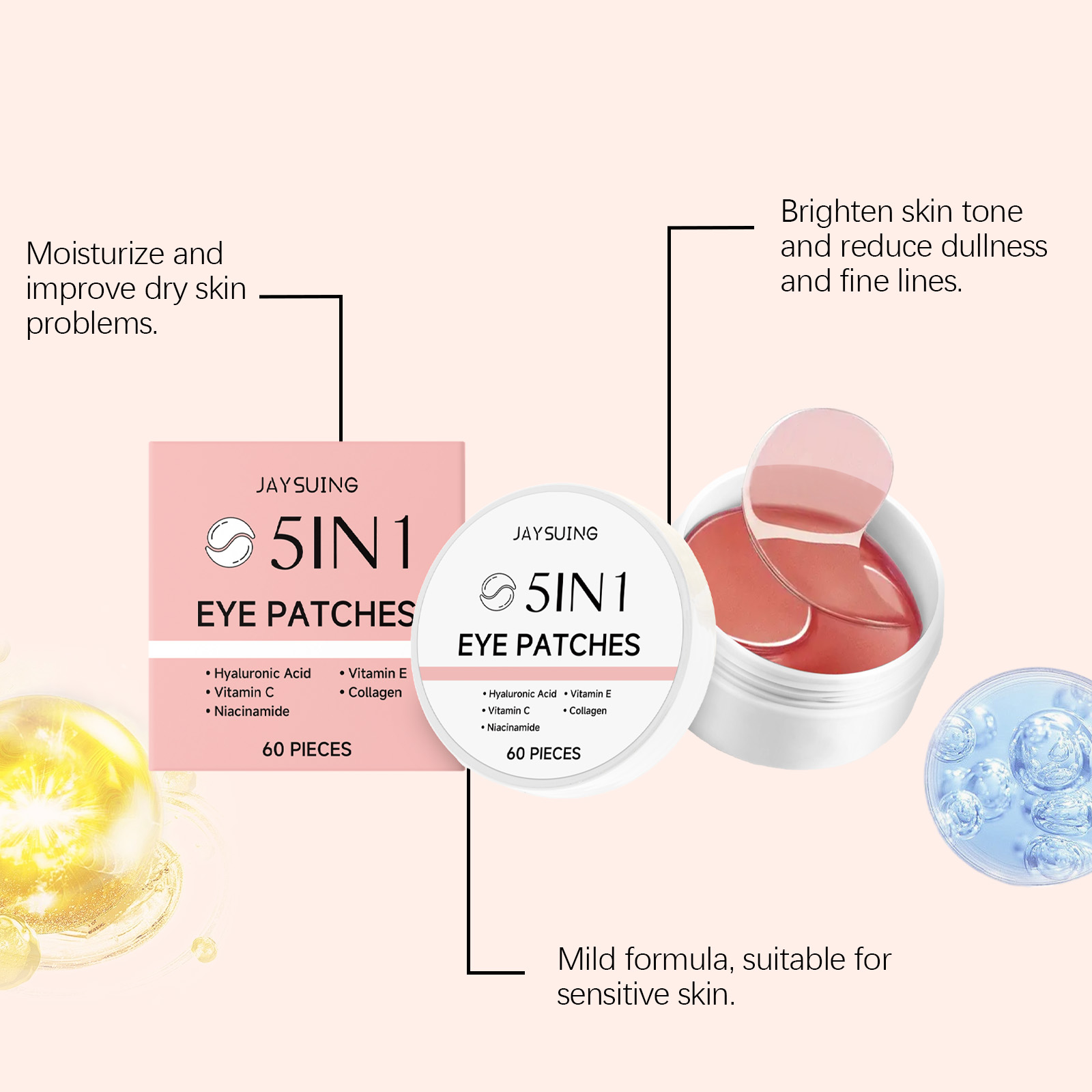 JAYSUING 5-in-1 Patch Mata Ber - Collagen Under Eye Patches ulasan dan harga
