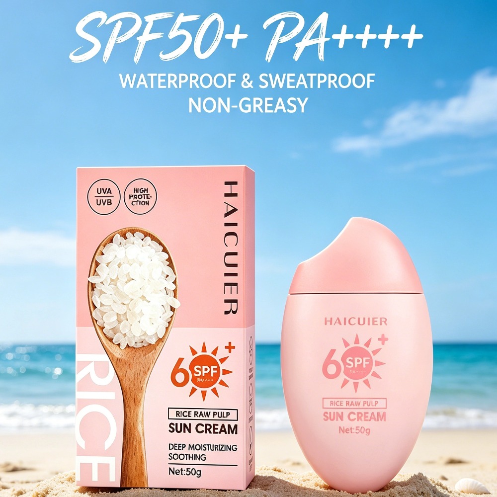 SPF50+ Tabir Surya Beras Menta - Spf 50 Waterproof Sunscreen ulasan dan harga