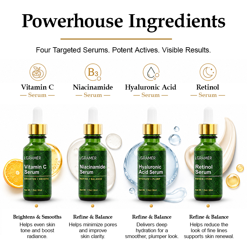 4PCS Set Serum Wajah Niacinami - Niacinamide Pore Shrinking Essence ulasan dan harga