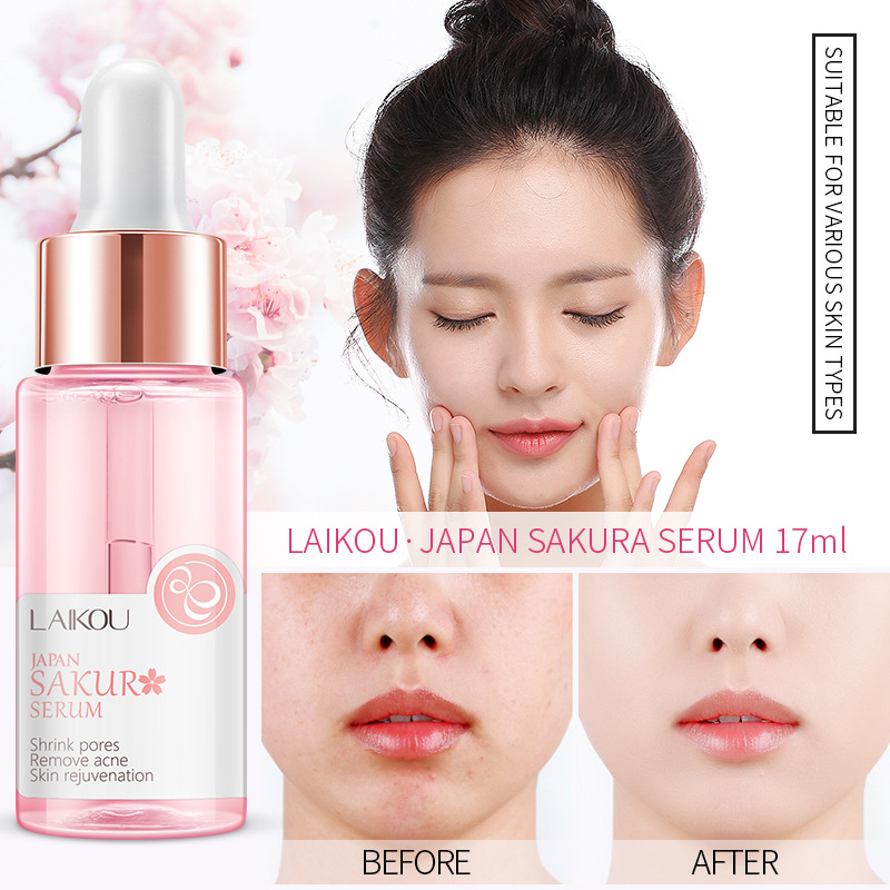 LAIKOU Serum Sakura dan krim w - Niacinamide Pore Shrinking Essence ulasan dan harga
