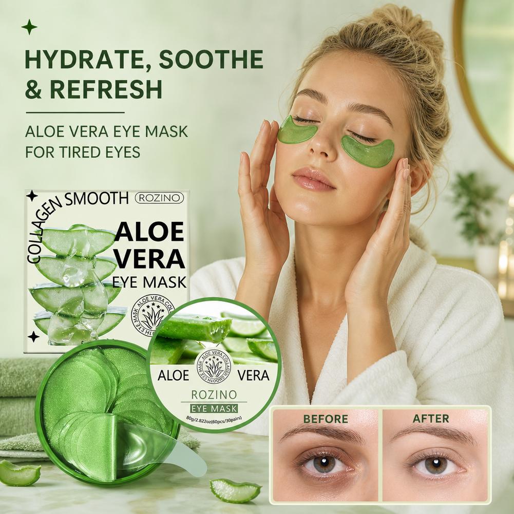 60pcs Masker Mata Kolagen Aloe - Collagen Under Eye Patches ulasan dan harga