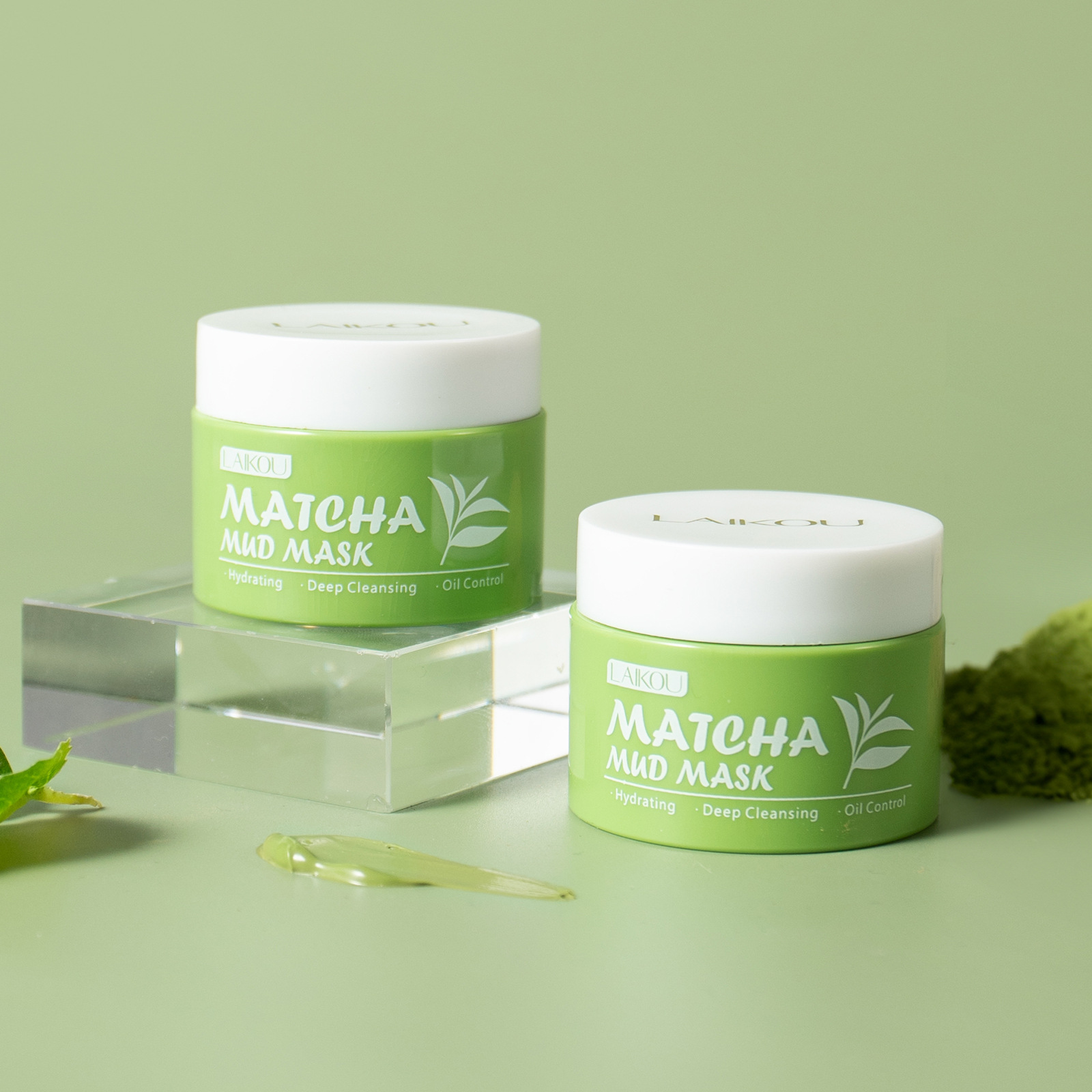 LAIKOU Masker Tanah Liat Teh H - Green Tea Cleansing Clay Mask ulasan dan harga