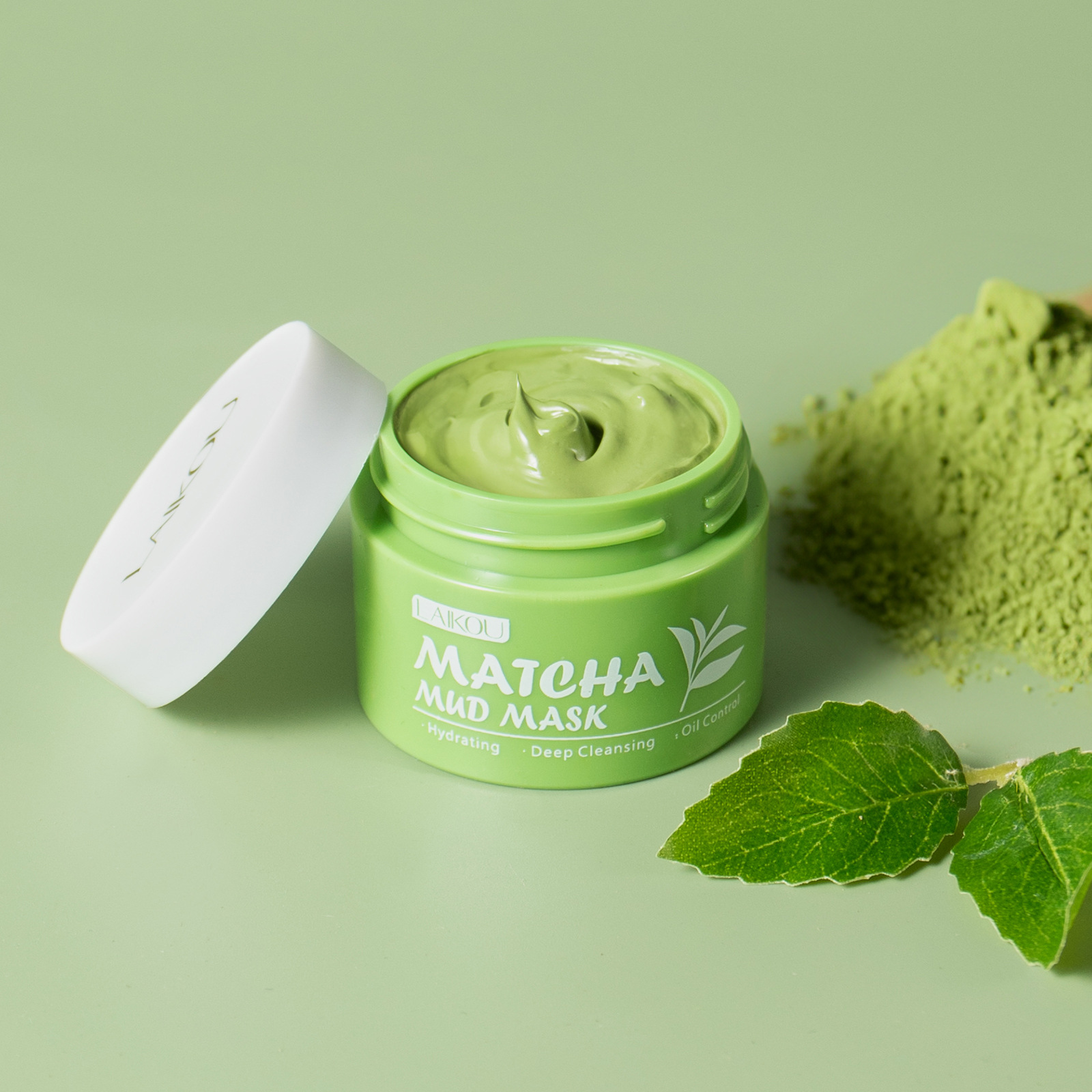 LAIKOU Masker Tanah Liat Teh H - Green Tea Cleansing Clay Mask ulasan dan harga