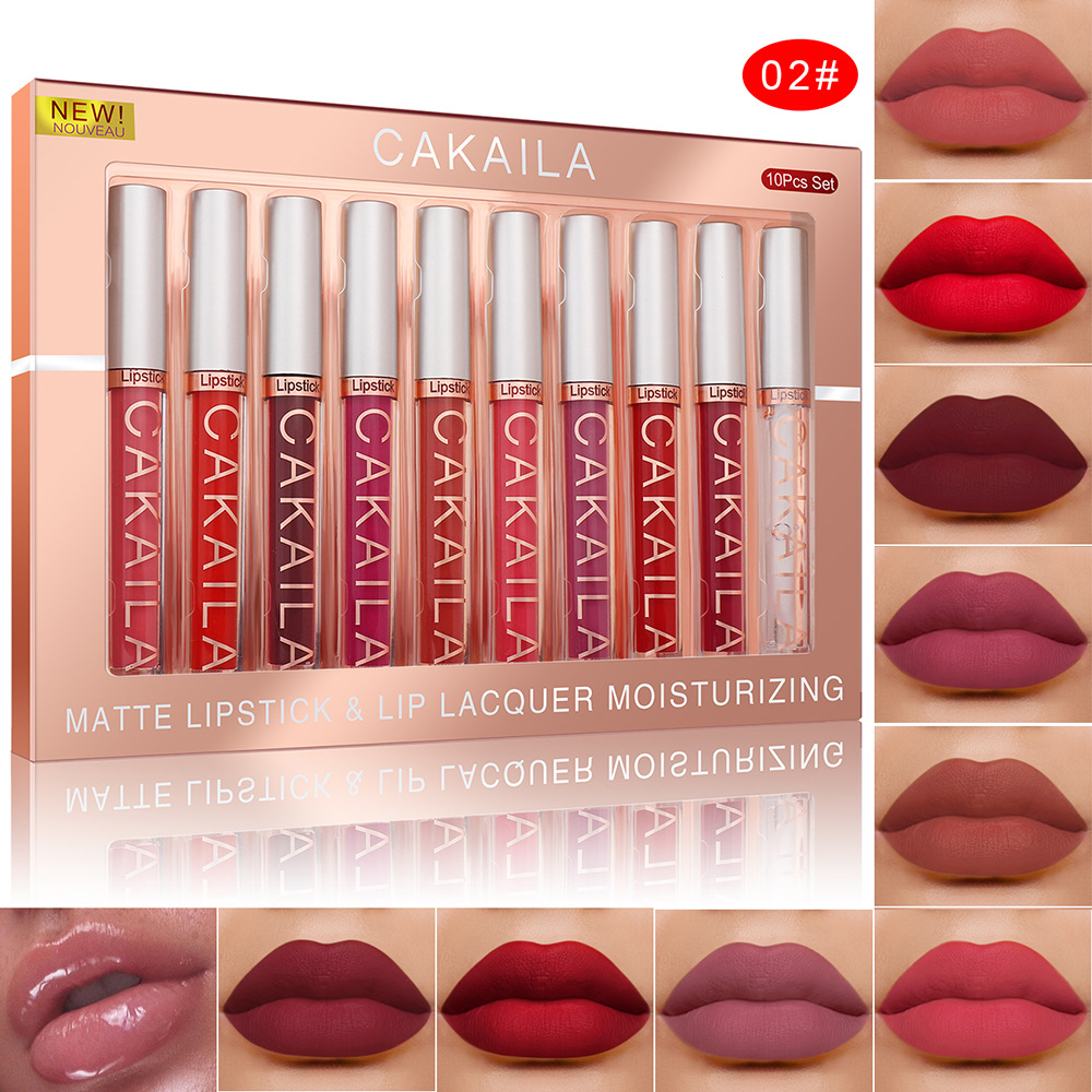 4pcs/10pcs/set Lip Gloss Nude  - Matte Velvet Lip Tint Long Lasting ulasan dan harga