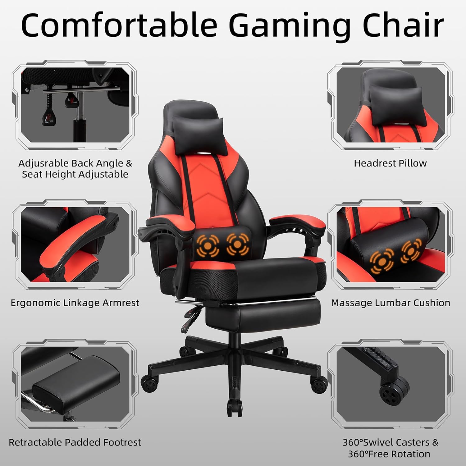 Kursi Gaming dengan Sandaran K - Massage ulasan dan harga