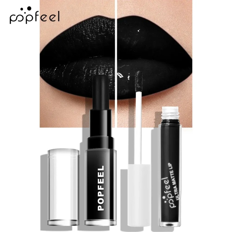 Lipstik Cair Punk Matte Hitam  - Matte Velvet Lip Tint Long Lasting ulasan dan harga