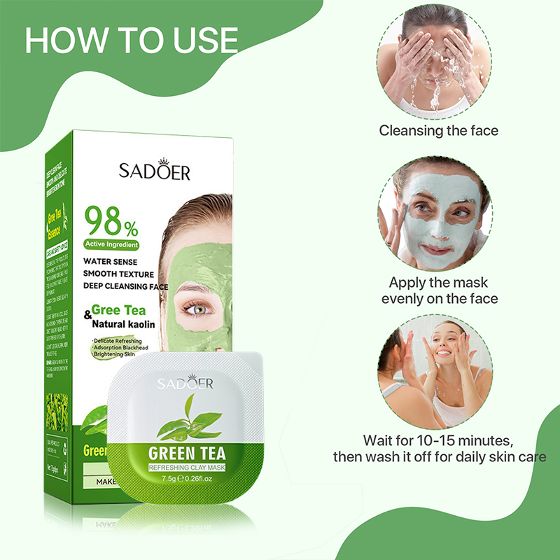 8 Buah Masker Lumpur Pembersih - Green Tea Cleansing Clay Mask ulasan dan harga