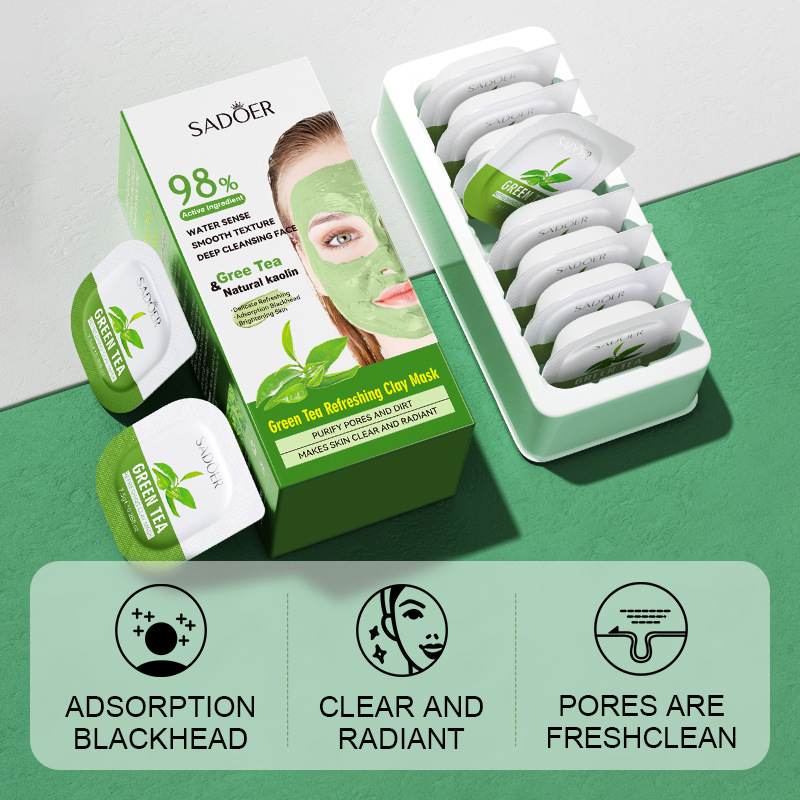 8 Buah Masker Lumpur Pembersih - Green Tea Cleansing Clay Mask ulasan dan harga