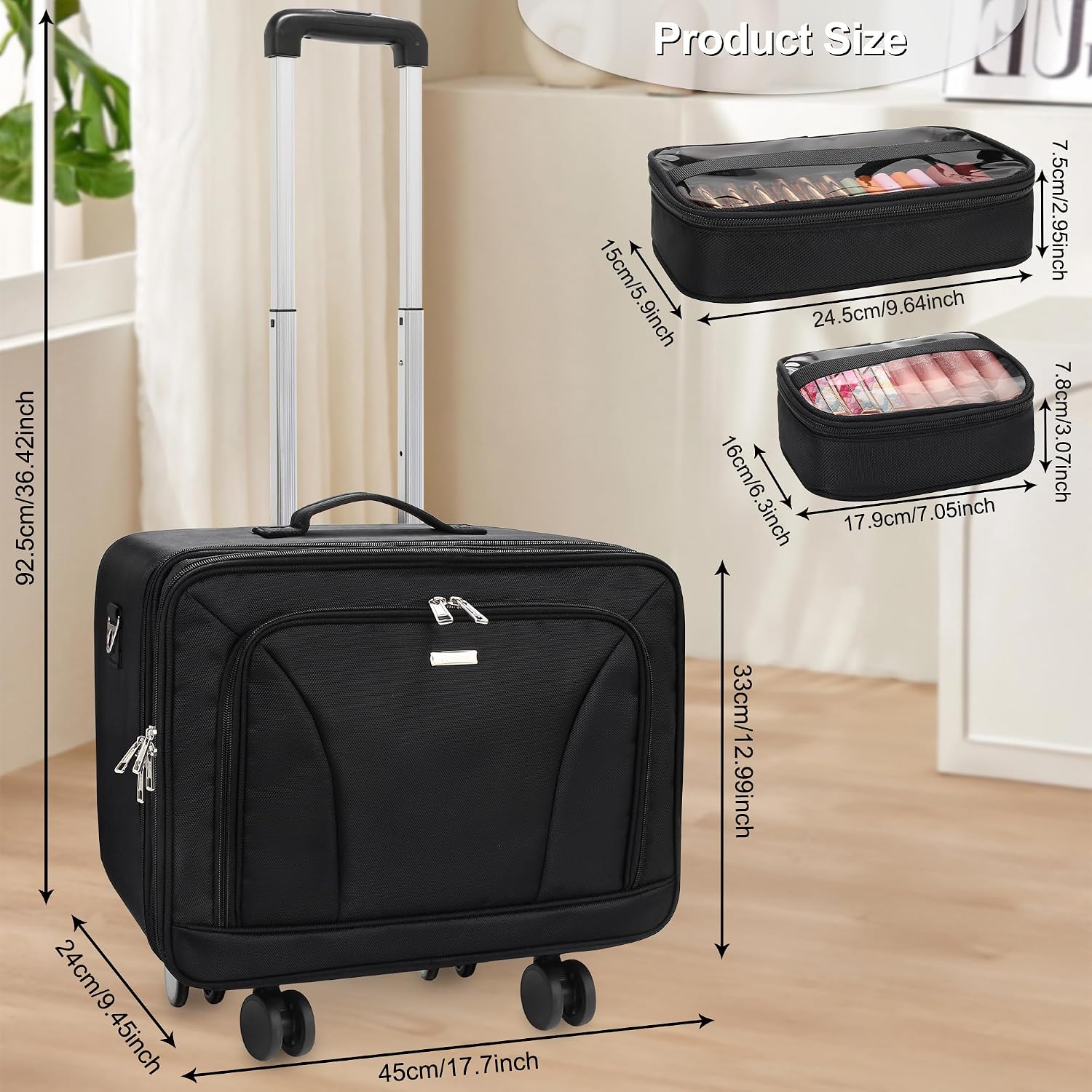 Koper Rias Perjalanan Beroda U - Makeup ulasan dan harga
