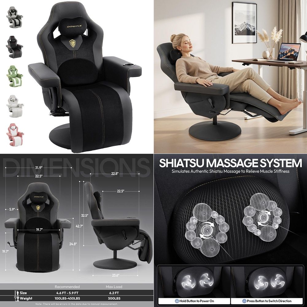 Kursi Gaming M6 dengan Kontrol - Massage ulasan dan harga