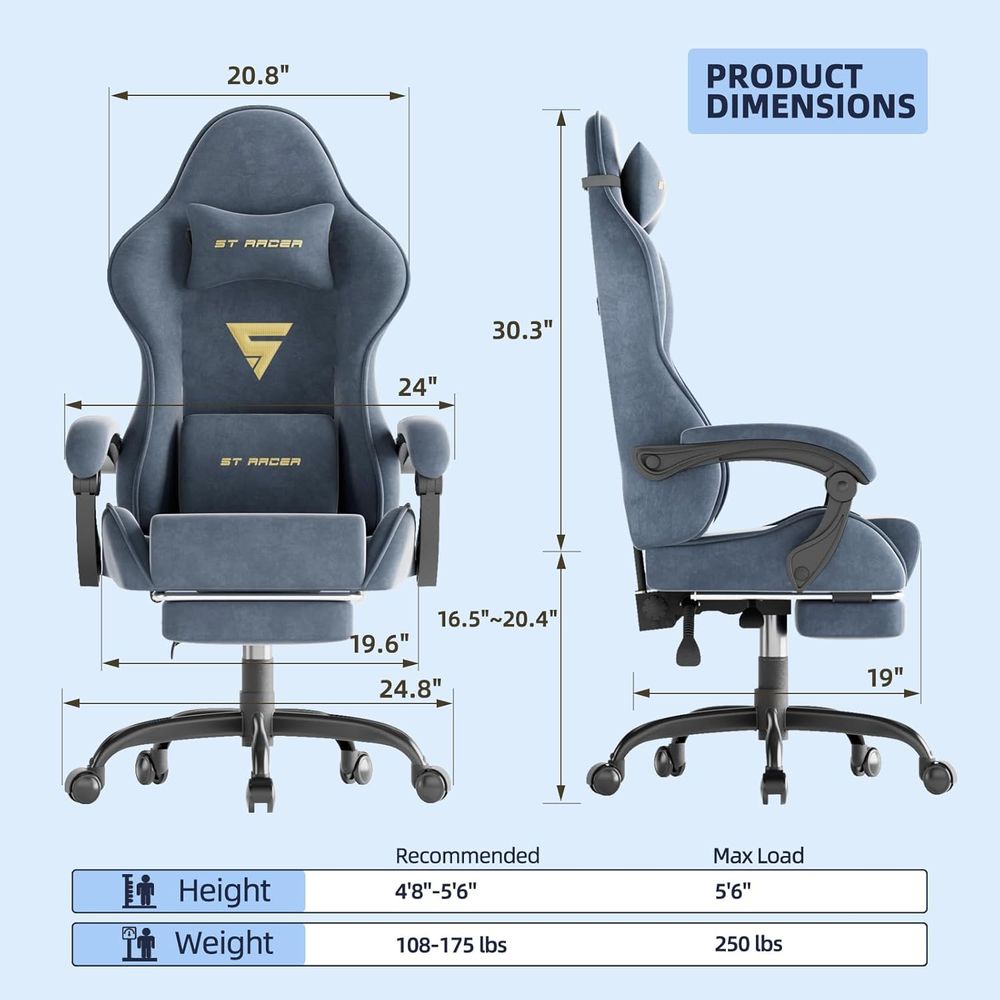 Kursi Gaming Ergonomis dengan  - Massage ulasan dan harga