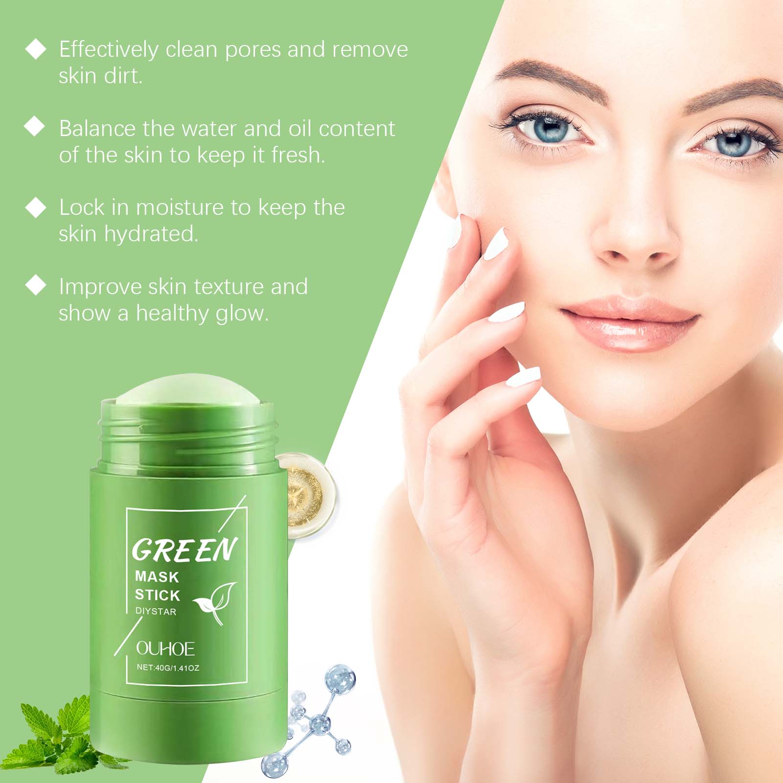 1 ~ 5 Buah Stik Tanah Liat Teh - Green Tea Cleansing Clay Mask ulasan dan harga