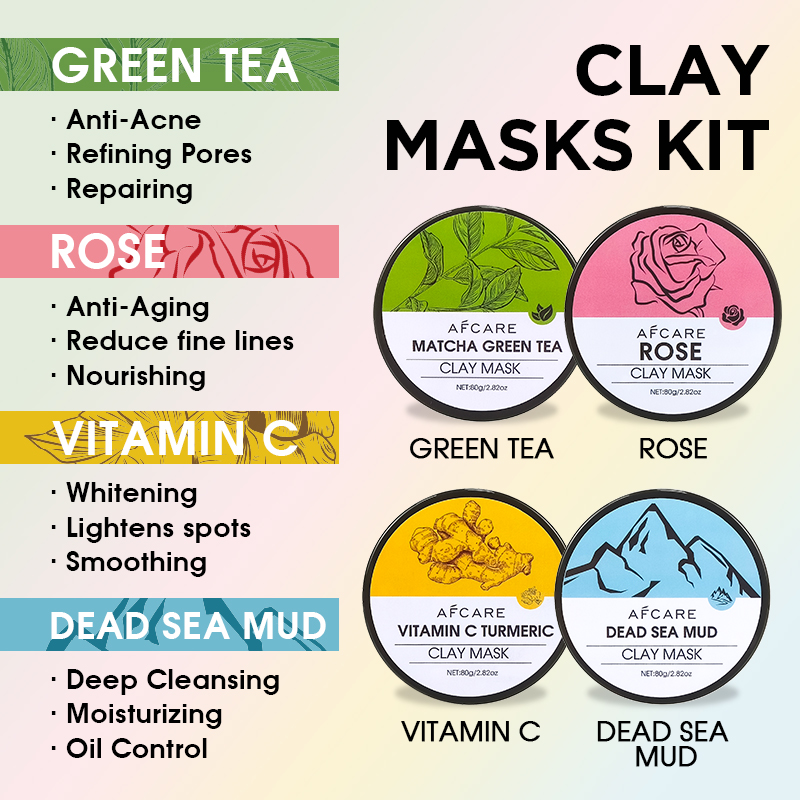 4Pcs Set Masker Wajah dengan K - Green Tea Cleansing Clay Mask ulasan dan harga