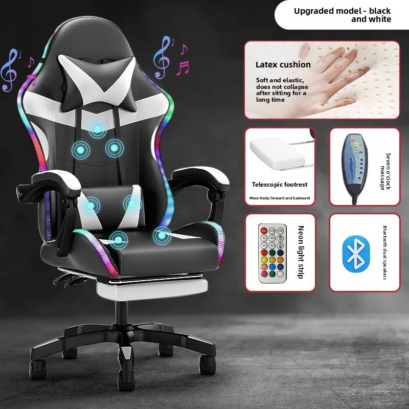 Kursi Gaming dengan Lampu, Spe - Massage ulasan dan harga