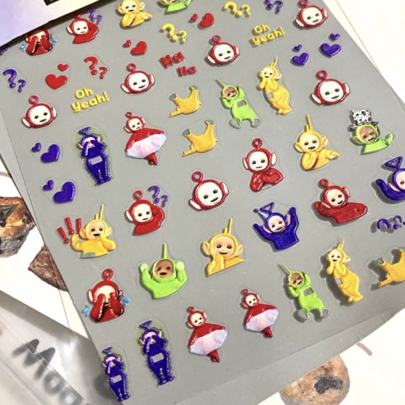 Teletubbies Stiker 3D Animasi  - Nail Art ulasan dan harga