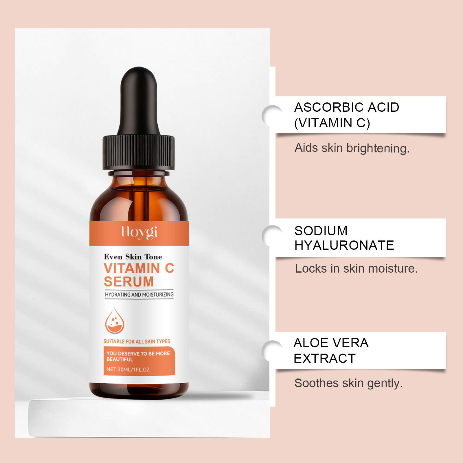 Serum Vitamin C untuk Wajah As - Hyaluronic Acid Facial Serum ulasan dan harga