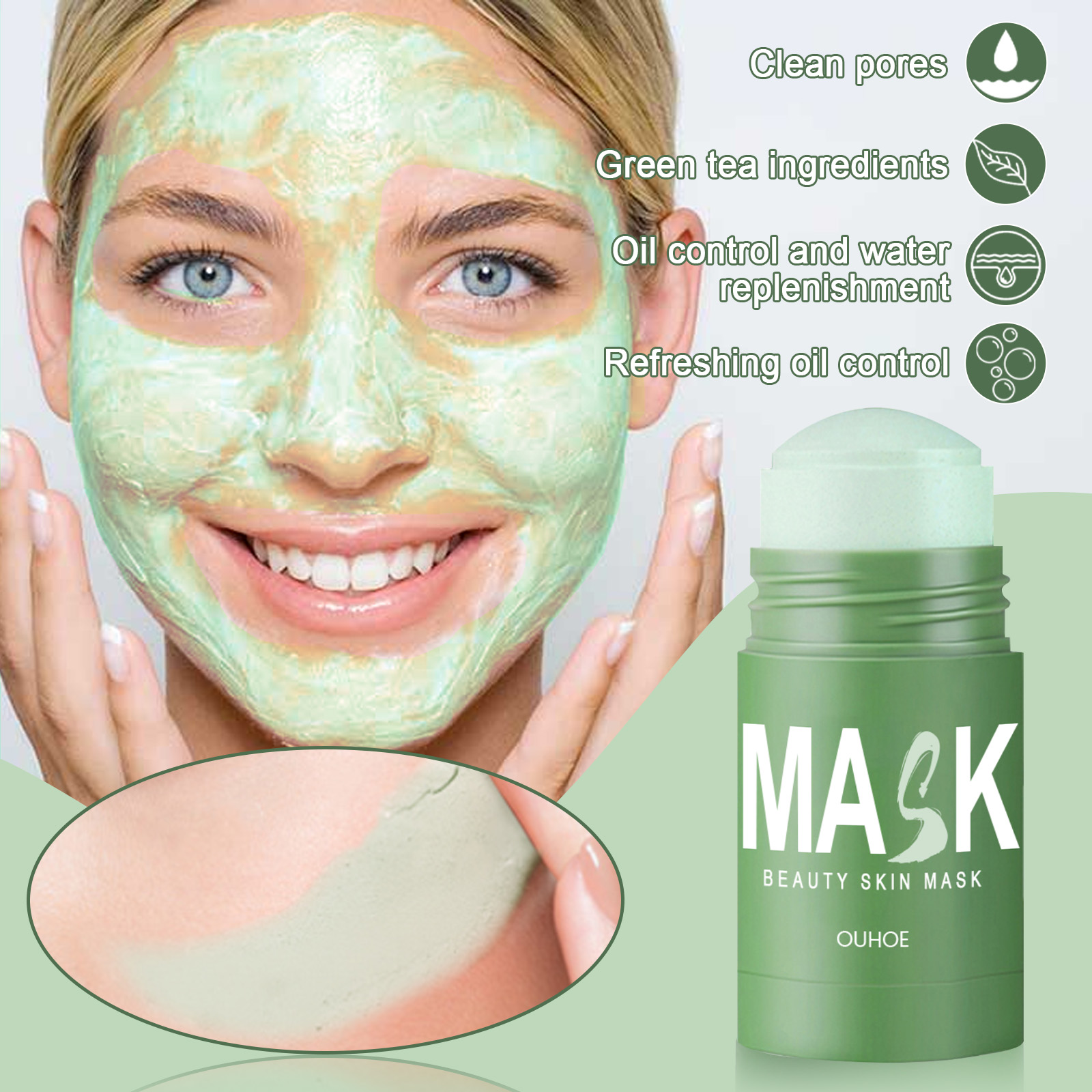 Masker Padat Teh Hijau - Pembe - Green Tea Cleansing Clay Mask ulasan dan harga