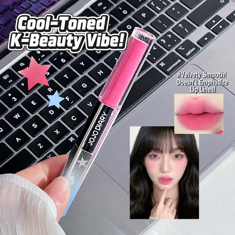 JOJO DIARY Lip Glaze Dual Effe - Matte Velvet Lip Tint Long Lasting ulasan dan harga